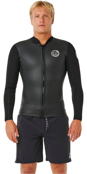 2026 Rip Curl Mens Dawn Patrol 1.5mm Front Zip Jacket 12NMWJ - Black